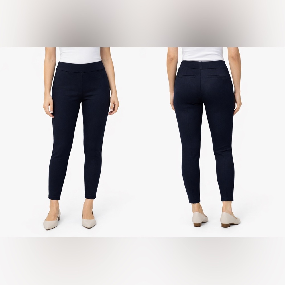 Ann Taylor Navy Blue Skinny Ankle Pants High Rise Slim Fit Office Work Trousers - Picture 1 of 11